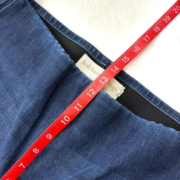 Soft Surroundings Dark Wash Whisker Tummy Control Highrise Bootcut Jeans Size TL - Picture 13 of 14